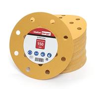 Woltersberger® 50 pièces Disques Abrasifs Or │ 15 trous │ Ø 150 mm │ grain 40 │ pour ponceuses orbitales aléatoires │ Feuilles Abrasives │ Papier Abrasif