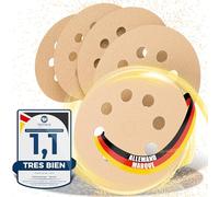 Woltersberger® 50 pièces Disques Abrasifs Or │ 8 trous │ Ø 125 mm │ grain 400 │ pour ponceuses orbitales aléatoires │ feuilles abrasives │ papier de verre