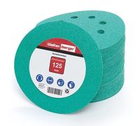 Woltersberger® 50 pièces Disques Abrasifs Vert │ 8 trous │ Ø 125 mm │ grain 40 │ pour ponceuses orbitales aléatoires │ feuilles abrasives │ papier de verre