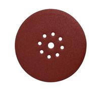Woltersberger® Lot de 30 disques abrasifs Ø 225 mm | Grain P120 | 8 trous en rouge | Papier abrasif pour ponceuse à sec Ponceuse girafe Ponceuse de plafond