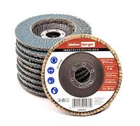 Woltersberger® SET de 8 disques à lamelles INOX Ø 125mm | Granulométrie P40, P60, P80, P120 | Bleu pour l'inox, le métal/l'acier, le bois | Coround zirconien Mop à lamelles
