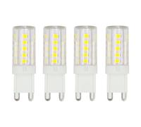 WOLTHID 220V G9 Led Ampoule 3W Remplacement 20-40W Ampoule Halogène Blanc Froid 6500K T4 Base Bi-Pin Petit G9 Douille pour Lustre Non Dimmable,3W-4PCS,Blanc Froid
