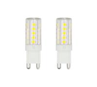 WOLTHID 220V G9 Led Ampoule 3W Remplacement 20-40W Ampoule Halogène Blanc Froid 6500K T4 Base Bi-Pin Petite Douille G9 Pour Lustre Non Dimmable,3W-2PCS,Blanc Froid