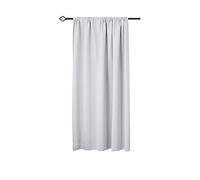 WOLTU 1 pièce Rideau Occultant, avec Galon Fronceur, pour Maison intérieure pour fenêtre et Porte Isolant Thermique,135x175cm,Gris Blanc