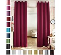 WOLTU 1 pièce Rideau occultant en Polyester Rideau Opaque Suspension à œillets 135x225cm Mûre VH5866bb