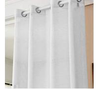 WOLTU® 1 pièce Rideau Voilage à œillets Déco Maison Salon Chambre, Rideau translucide, Léger et aéré, Texture de Voile Fin, 140x245 cm, Blanc
