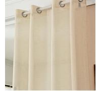 WOLTU 1 pièces Rideaux Semi-Transparents, Voilage à œillets, 140x245cm, Sable, VH5861sd