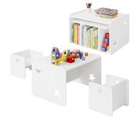 WOLTU 1 Table d'enfant avec 2 Chaises, Mobilier Enfants | pour Crèche, Jardin d'Enfants, Blanc