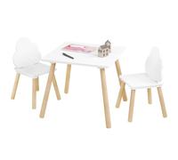 WOLTU 1 Table d'enfant avec 2 Chaises, Mobilier Enfants | pour Crèche, Jardin d'Enfants, en MDF, Blanc