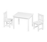 WOLTU 1 Table d'enfant avec 2 Chaises, Mobilier Enfants | pour Enfant d'âge Préscolaire, en Bois, 60x50x48cm, Blanc