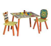 WOLTU 1 Table et 2 Chaises Enfant en MDF,60X60X44cm,Motif Animaux Cartoons