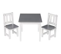 WOLTU 1 Table pour Enfant d'âge préscolaire avec 2 chaises en Bois 60x50x48cm,Blanc+Gris