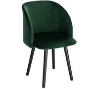WOLTU 1 x Chaise de Salle à Manger - Scandinave - Pied en Bois massif - en Velours - Vert Foncé