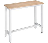 WOLTU Table de Bar Étroite et Haute 120x40x100cm, Table à Manger avec Structure en Métal et Plateau en MDF Robuste, Chêne Clair
