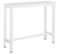 WOLTU 1 x Table de bar, Table de bistrot, Table à manger, Structure en métal, Plateau en MDF, 120x40x100 cm, Blanc