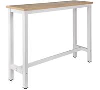 WOLTU Table de Bar Étroite et Haute 140x40x100cm, Table à Manger avec Structure en Métal et Plateau en MDF Robuste, Chêne Clair