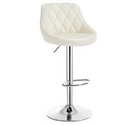 WOLTU 1 x Tabouret de Bar en Similicuir Hauteur réglable,Crème BH23cm-1