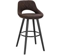 WOLTU 1 X Tabouret de Bar en Tissu Scientifique Chaise de Bar Structure en Bois Massif Brun Foncé