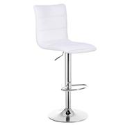 WOLTU 1 X Tabouret de Bar Hauteur réglable,Chaise de Bar en Similicuir avec Caoutchouc Anti-dérapant,Blanc BH15ws-1