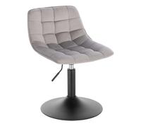 WOLTU 1PC Tabouret de bar réglable en hauteur Velours/Chenille 360 ° Chaise de cuisine pivotante avec dossier pour bar à domicile velvet light grey