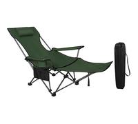 WOLTU 1x Chaise de Camping Pliante, Fauteuil de Pêche avec Appui-tête, Chaise de Plage avec sac de Transport, Vert W0ETT0090