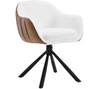 WOLTU 1x Chaise Salle à Manger Pivotante à 360°, Chaise de Cuisine Scandinave en Chenille, Pieds en Métal, Blanc W0ATT0171-1