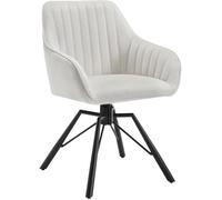 WOLTU 1x Chaise Salle à Manger Pivotante, Chaise Cuisine Scandinave en Velours, Ergonomique, Pieds en Métal, Crème W0ATT0185-1