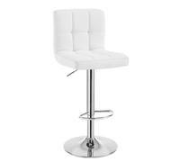 WOLTU 1X Tabouret de Bar en Cuir Artificiel avec Bien Assise rembourrée,Tabouret Ajustables en Hauteur,Blanc