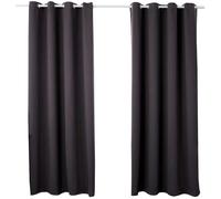WOLTU Lot de 2 Rideaux Occultant avec Œillets, 135x175cm, Anthracite