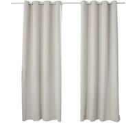 WOLTU Lot de 2 Rideaux Occultant, avec Œillets, Rideau Thermique Isolant, 135x175cm, Crème