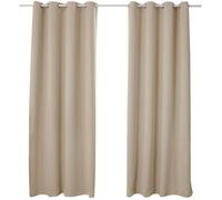 WOLTU Lot de 2 Rideaux Occultant, avec Œillets, Rideau Thermique Isolant, 135x225cm, Sable