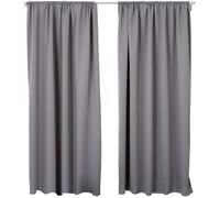 WOLTU 2 pièces Rideaux occultant,pour Maison intérieure pour fenêtre et Porte Isolant Thermique,135x245cm,Gris Foncé VH5880dg-2
