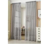 WOLTU 2 pièces Rideaux Semi-Transparents, Suspension avec Passe-Tringle, 140x245cm, Gris Foncé, VH5859dgr-2
