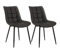 WOLTU 2 X Chaises de salle à manger siège en Similicuir, Chaises de Cusine, pieds en métal, Anthracite