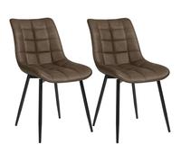 WOLTU 2 X Chaises de salle à manger siège en Similicuir, Chaises de Cusine, pieds en métal, Brun