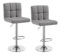 WOLTU Tabouret de Bar en Lin,Tabouret pivotant réglable,Gris Clair