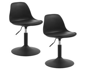 WOLTU 2 X Tabouret, Similicuir, Noir | Hauteur Réglable de 39, Réglable, Pivotant