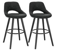 WOLTU 2 X Tabourets de Bar en Tissu Scientifique,Chaises de Bar Structure en Bois Massif,Anthracite