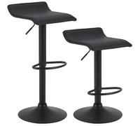 WOLTU 2 X Tabourets de Bar réglable en Hauteur Chaise de Bar,Rotatif à 360 Dégrées,Noir