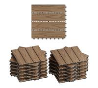 WOLTU 22 × Carrelage de Sol E×térieur WPC, 30×30cm/Pièce, Brun