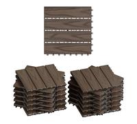 WOLTU 22 × Carrelage de Sol E×térieur WPC, 30×30cm/Pièce, Brun Clair | en Composite Bois-Plastique, pour Jardin, Terrasse, avec Système d'Encliquetage pour Fixation(22 pièces /2m²)
