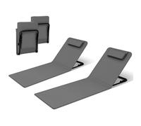 WOLTU 2x Bain de Soleil, Chaise Longue Pliable, Transat de Plage Rembourré, Dossier Inclinable, 48x132x54cm, Gris Foncé W0ETT0184-2