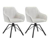 WOLTU 2x Chaise Salle à Manger Pivotante, Chaise Cuisine Scandinave en Velours, Ergonomique, Pieds en Métal, Crème W0ATT0185-2
