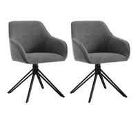 WOLTU 2x Chaise Salle à Manger Pivotante, Chaise Cuisine Scandinave, Pieds en Métal, Tissu Bouclette, Gris Foncé W0ATT0182-2