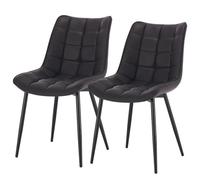 WOLTU 2x Chaises de salle à manger, Chaises de Cusine, Assise rembourrée en Similicuir, pieds en métal, Anthracite W0ATT0098-2