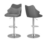 WOLTU 2X Tabouret Bar Pivotan, avec Dossier et Accoudoirs Intégrés, Gris