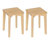 WOLTU 2x Tabouret en Bois Massif, Chaise Salle à Manger, Siège Carré, Hauteur 44,5cm, BH344ei-2