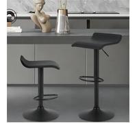 WOLTU 2x Tabourets de Bar Chaise de Bar réglable en Hauteur Rotatif à 360 Dégrées Noir W0ATT0017-2