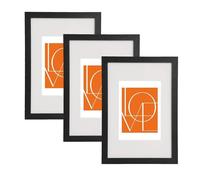 WOLTU 3 x Cadres photo en MDF et plastique, Cadre photo de style moderne, 30 x 40cm environ, Noir