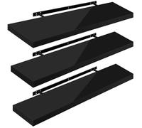 WOLTU 3 x Étagère Murale, Tablette Murale Panneau de Bois, Étagère Flottante, Étagère à Livres, 110x22,9x3,8cm, Nior RG9483sz-3